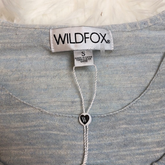 Wildfox Lais Ruffle Sweater Blue Top - Picture 4 of 8
